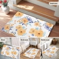thumbnail image 5 of Entryway Rug 2'x3', Orange Watercolor Floral Small Rug for Kitchen Bathroom Door Mat Indoor Entrance, Spring Flower Abstract Art Non-Slip Area Rugs Floor Mats Carpet Front Door Rugs, 5 of 8