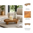 thumbnail image 5 of Tray for House and Coffee Table Decor - Elevated Wood Tray with Round Ball Feet for Centerpiece Table Decorations - Rustic Home Accent Perfect as Trinket, Jewelry, or Bathroom Vanity Tray - 4" Brown, 5 of 11