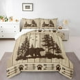 thumbnail image 3 of Manfei Wildlife Bear Print Bedding Comforter Set, Western Hippie Aztec Twin Comforter Sets, Countryside Animal Reversible Bedding Set, Breathable Home Decor, 2-Piece, 3 of 8