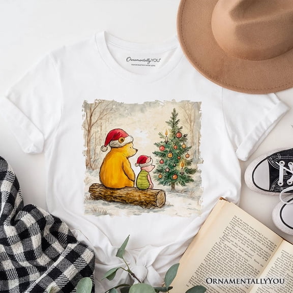 Winnie-the-Pooh Christmas With Friends T-Shirt, 1926 A.A. Milne Cozy Heartwarming Holiday Tee