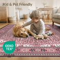 thumbnail image 4 of ODIKA Pink Print Leopard Cheetah Spotted Border Flannel Boho Motif Non-Slip Low Profile for Guest Room, Lounge, Apartment, 4 of 7