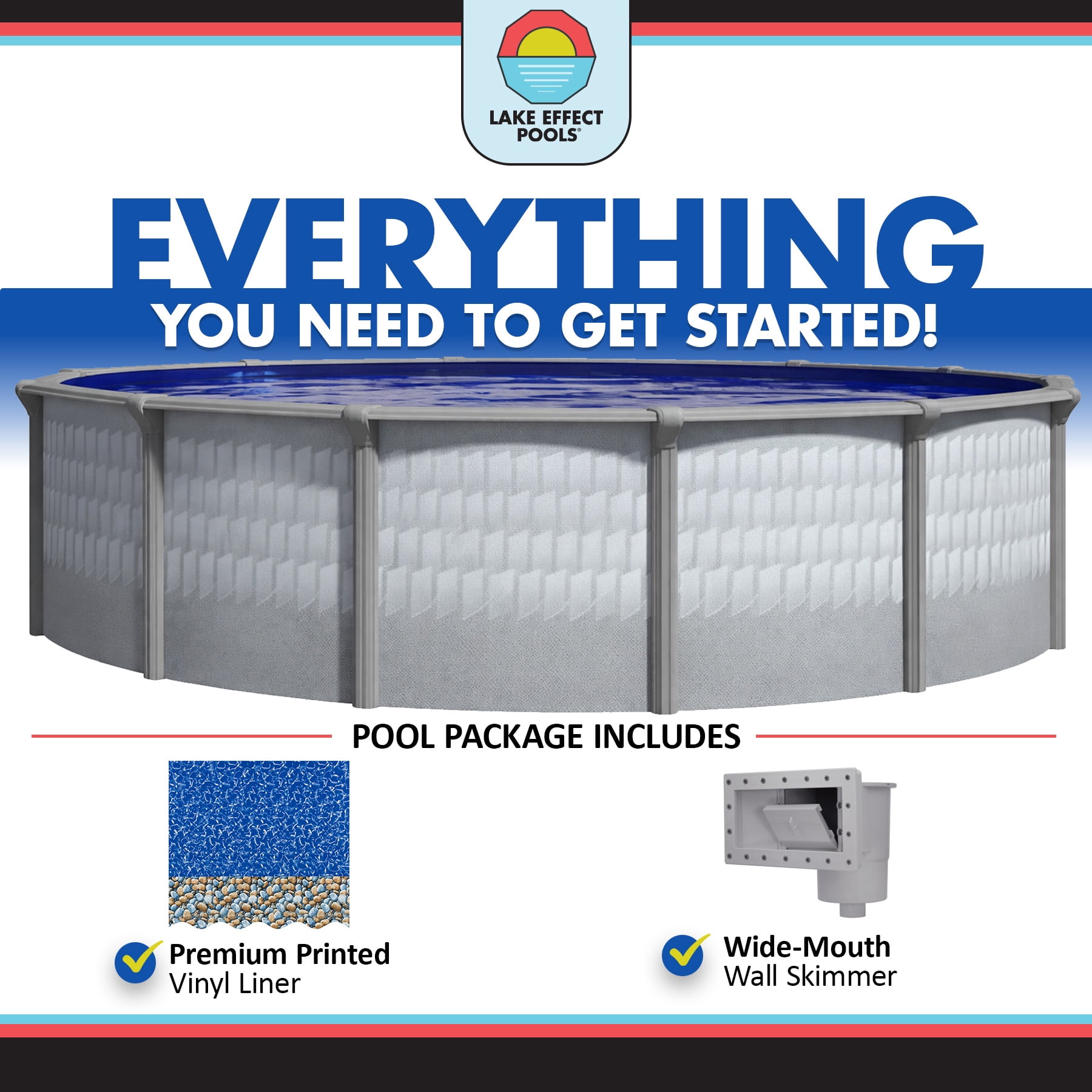 Lake Effect Pools Testudo 27' Round x 52" Resin Protected Steel Above Ground Swimming Pool