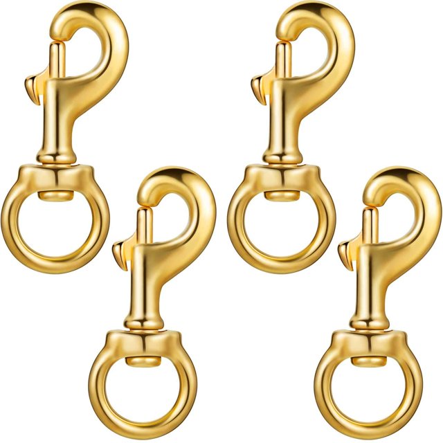 Flag Clips for Rope Solid Brass Flagpole Snap Swivel Clasp Lobster Flag Hooks Halyard Rope Accessory Ended Spring Key Ring
