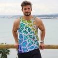 thumbnail image 6 of Pofeuu Rainbow Glitter Print Men's Workout Tank Tops Sleeveless Muscle Gym Shirt Quick Dry-4X-Large, 6 of 7
