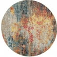 thumbnail image 3 of 4' X 4' Multicolor Round Abstract Power Loom Non Skid Area Rug, 3 of 5