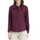 thumbnail image 1 of Camisa de moda de manga larga con cuello de lazo para mujer, decoración de botones, color vino, 1 of 7