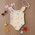 thumbnail image 6 of Abcomgle 3t Swimsuit Girls Gradient Stars One Piece Little Girls Swimsuit Ruffled Stretchy Bathing Suits for Girls, 6 of 7