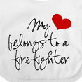 thumbnail image 4 of Inktastic My Heart Belongs Firefighter Girls Baby Bib, 4 of 4