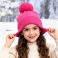 thumbnail image 6 of CPNG Kids Winter Hat Cap Unisex Hat Solid Color Beanies with Pom Pom Toddler Fleece Lined Warm Knit Hat Girls Boys Cute Knitted Wool Snow Beanies Ski Cap, 6 of 6