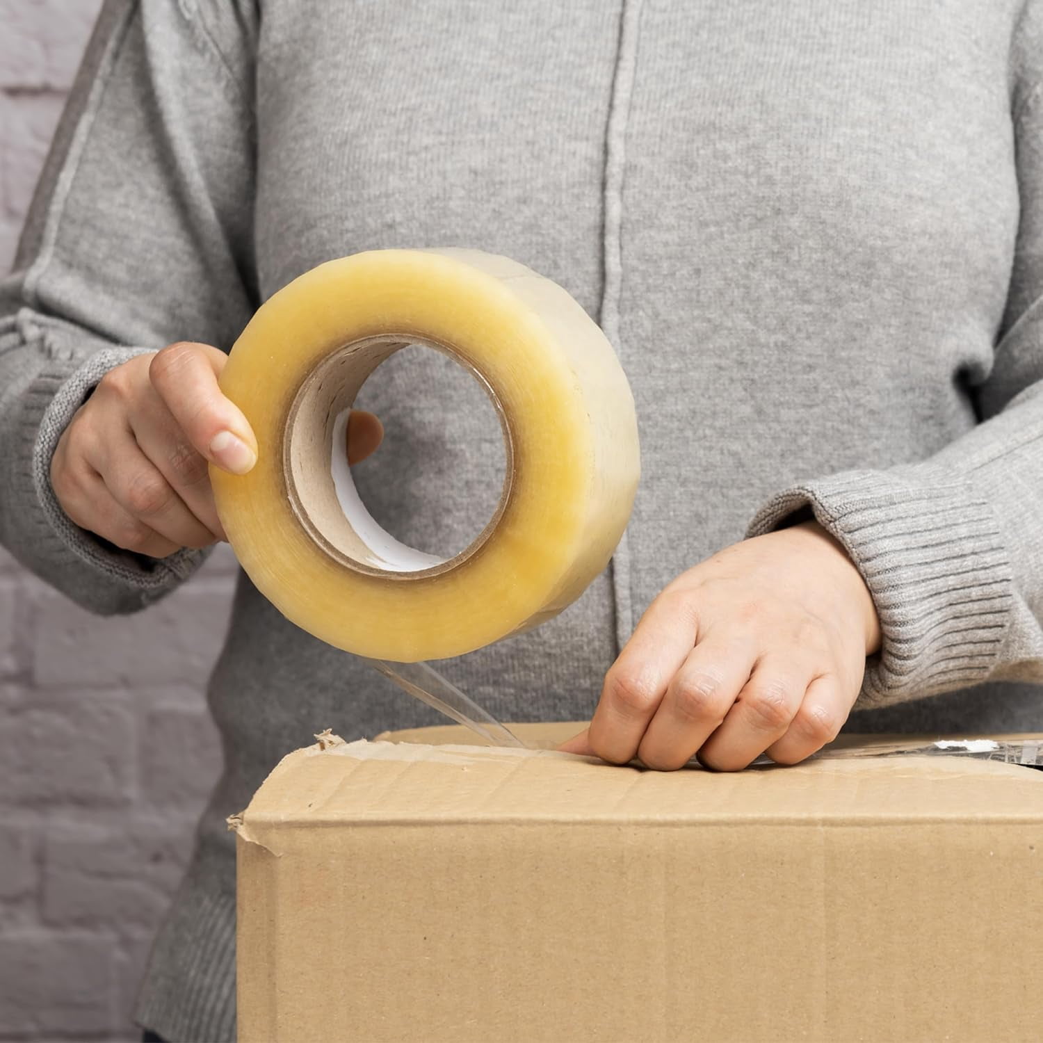 Shield Tape 6 Rolls Clear Carton Box Sealing Packing Tape 1.75 Mil Thick 1.88" x 55 Yards