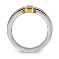 thumbnail image 2 of Auriga Fine Jewelry Men's Titanium Polished Yellow IP-plated with CZ Tapered Ring Size 12.5, 2 of 5