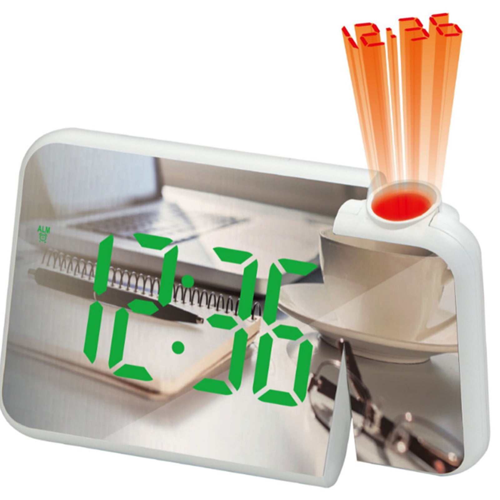 Digital Clock Large Display, LED Electric Alarm Clocks Mirror Surface