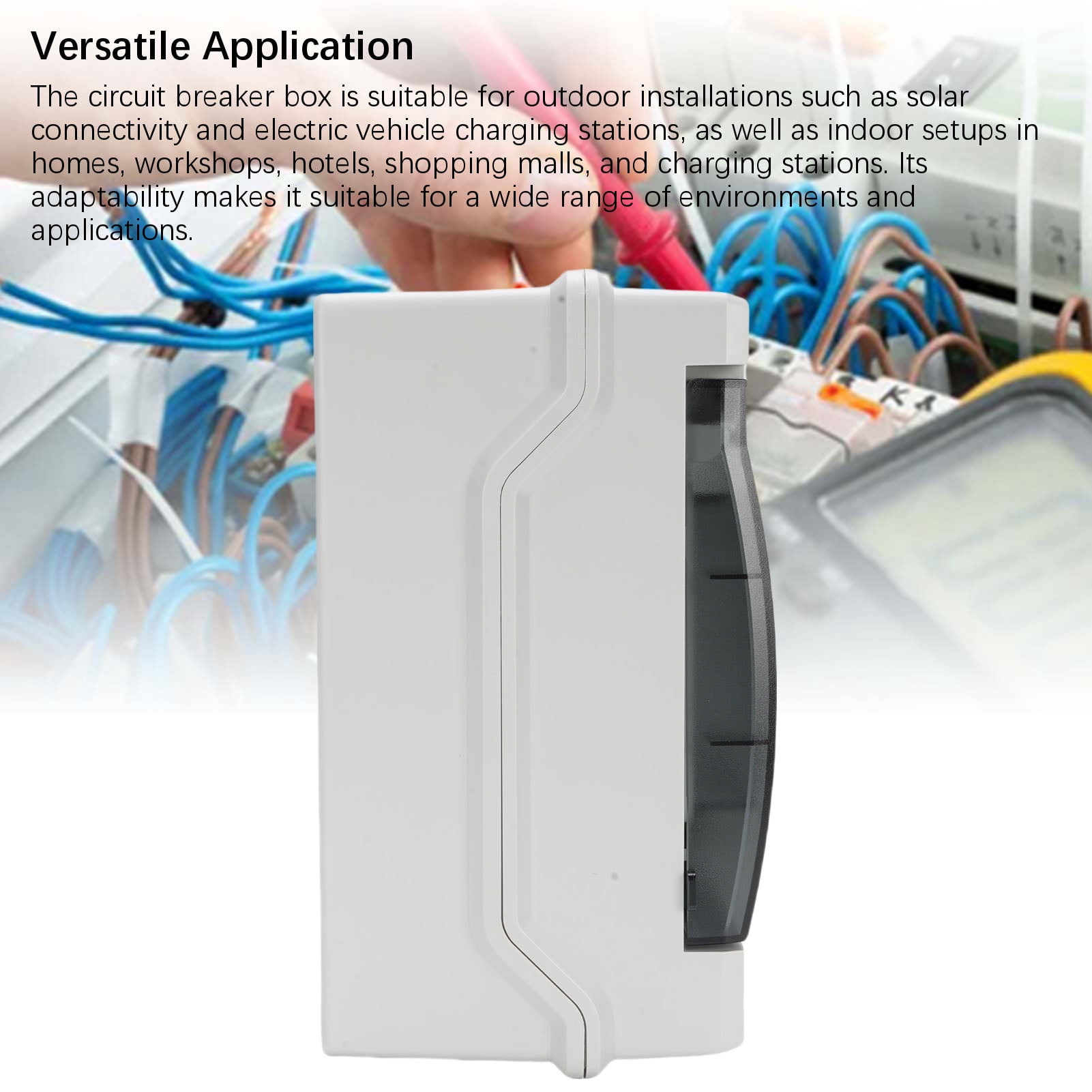 NFTIGB 4 Way Circuit Breaker Distribution Box IP66 Waterproof DIN Rail Enclosure for Indoor Outdoor Use, Lockable Electrical Panel Box with Accessories, 7.87 x 6.5 x 4.49 inches