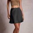 thumbnail image 4 of Tqcoqu Satin Skirts for Women Trendy High Waisted A-Line Lace Skirt Half Slip for Skirt,Black,Women's S-XL, 4 of 8