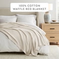 thumbnail image 5 of Noble Linens 100% Cotton Waffle Texture Bed Blanket, Natural, Full/Queen, 5 of 12