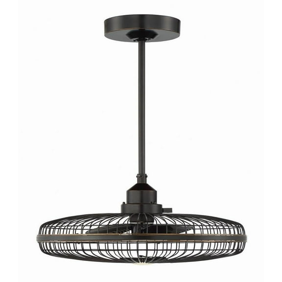 Classic Cage Frame 3-Blade Ceil with Gold Metal Blades 26 inches W X 8.5 inches H-Classic Bronze Finish Bailey Street Home 159-Bel-2749667