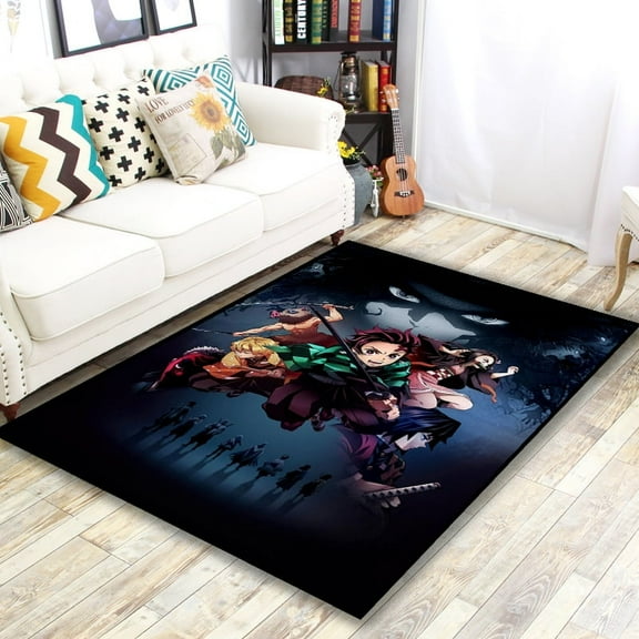 Anime Rug Thickened Non-slip Locking Edge Large Size Area Rug, Anime Mats Carpet Decoration for Living Room Bedroom Kitchen Front Door