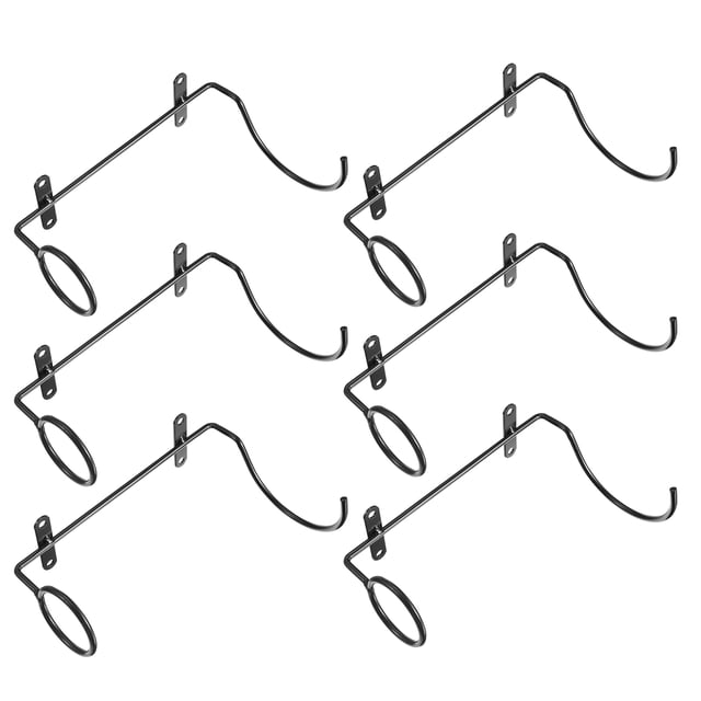 6pcs Red Wine Racks Iron Wall Racks Racks Wall Wine Damess Racks (Negro)