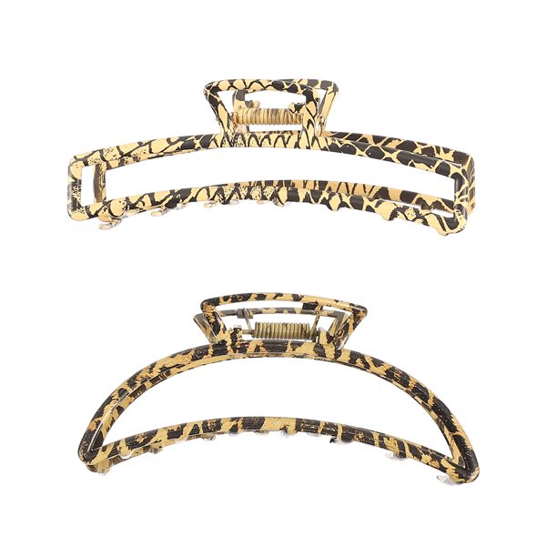 1 set 2pcs mujer clips de pelo creativo leopardo imprime clips de garra (leopardo)