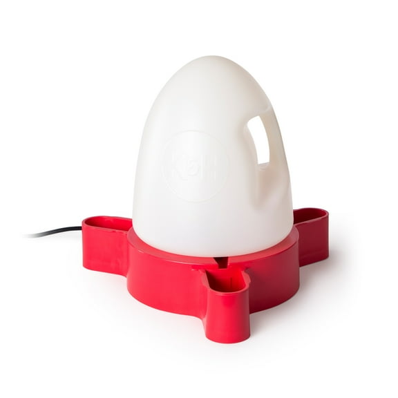 K&H Pet Products Duck and Chicken Waterer Outdoor Heated Red 2.5 Gallons