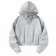 thumbnail image 5 of Sudadera con capucha corta para mujer, sudadera, regalo, ropa informal de otoño, camisetas de manga larga para uso diario, oficina, invierno Gris, 5 of 7