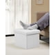 thumbnail image 2 of Taburete plegable Storage Ottoman Bsketa de piel blanca, 2 of 6