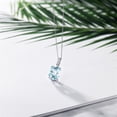 thumbnail image 3 of Gem Stone King 2.76 Ct Sky Blue Simulated Aquamarine White Created Sapphire 925 Sterling Silver Pendant with Chain, 3 of 5