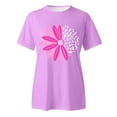 thumbnail image 4 of TSADFHJI Jolis Hauts pour Adolescentes T-Shirts Imprimés à Manches Courtes Col Rond pour Femmes Haut Blouse TTG Violet, 4 of 5