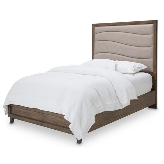 Michael Amini Del Mar Sound Queen Panel Bed in Boardwalk Brown