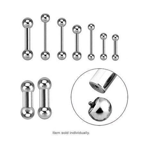 Internally Threaded Surgical Steel Barbell - 16G - 00G
