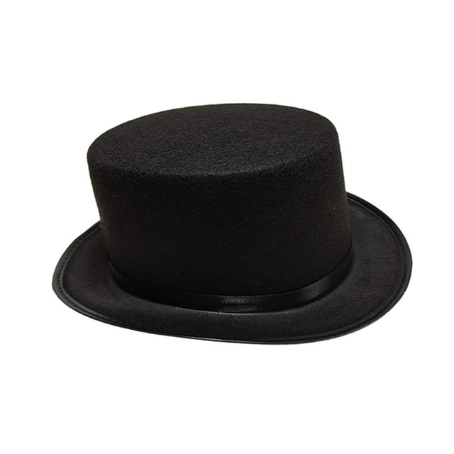 Sombrero de copa de fieltro negro jinwen Accesorio de disfraz de Halloween