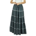 thumbnail image 1 of Bimba Jupe Longue Évasée en Coton pour Femmes Boho Maxi Bas Taille Élastique Vêtements, 1 of 6