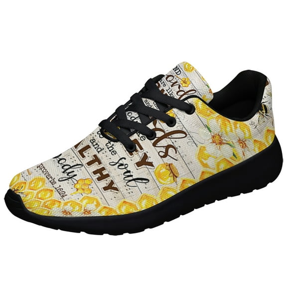 Kind Words Sweet To The Soul Honey Bee Shoes Sneakers for Women Men Black Size 3.5
