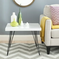 SAFAVIEH Wolcott Retro Mid-Century Square Lacquer Coffee Table, White/Black