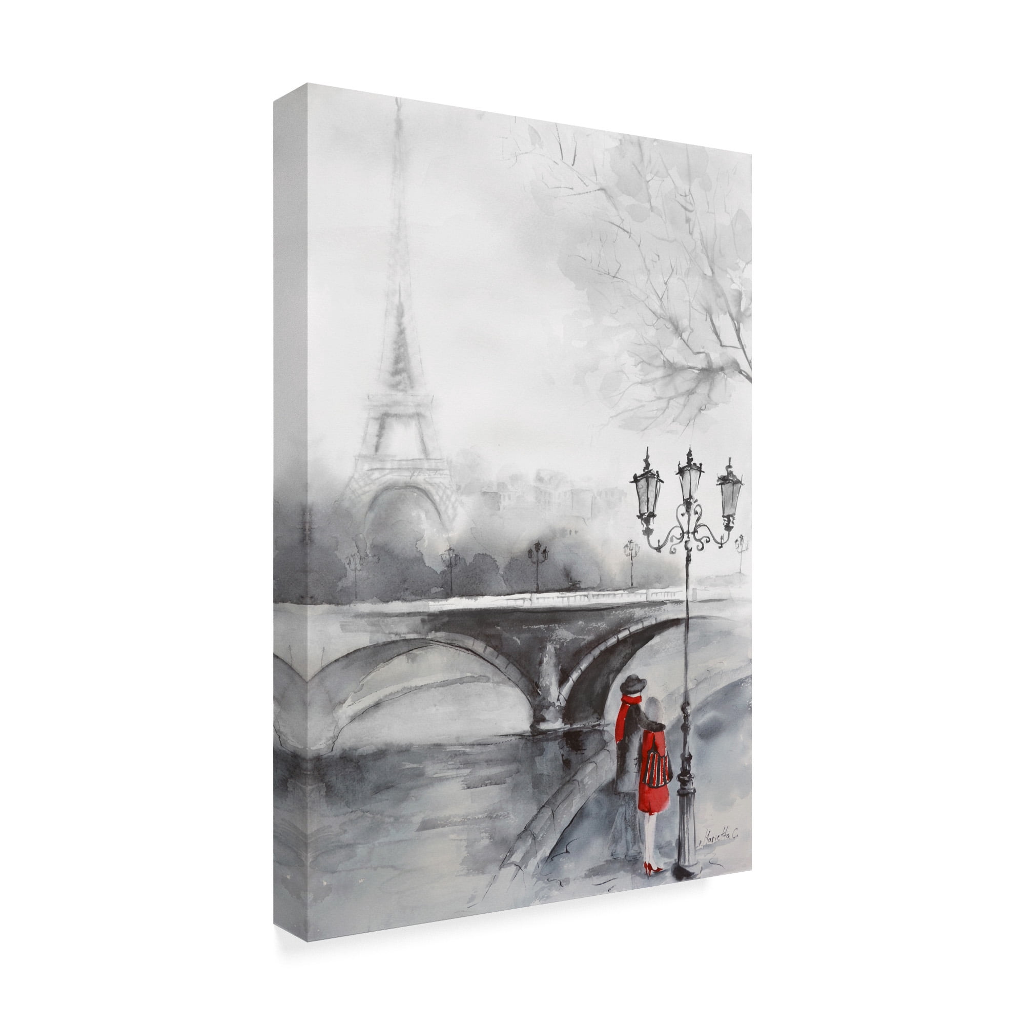 Trademark Fine Art 'Eiffel Tower Illustration 1' Canvas Art by Marietta Cohen Art And Design