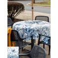 thumbnail image 5 of Outdoor Tablecloth with Umbrella Hole for Patio/Picnic/Party/Camping, Blue Coastal Octopus Waterproof Table Cloth Square Cover Washable, Summer Ocean Sea Coral Shells Texture (54"x 54"), 5 of 9