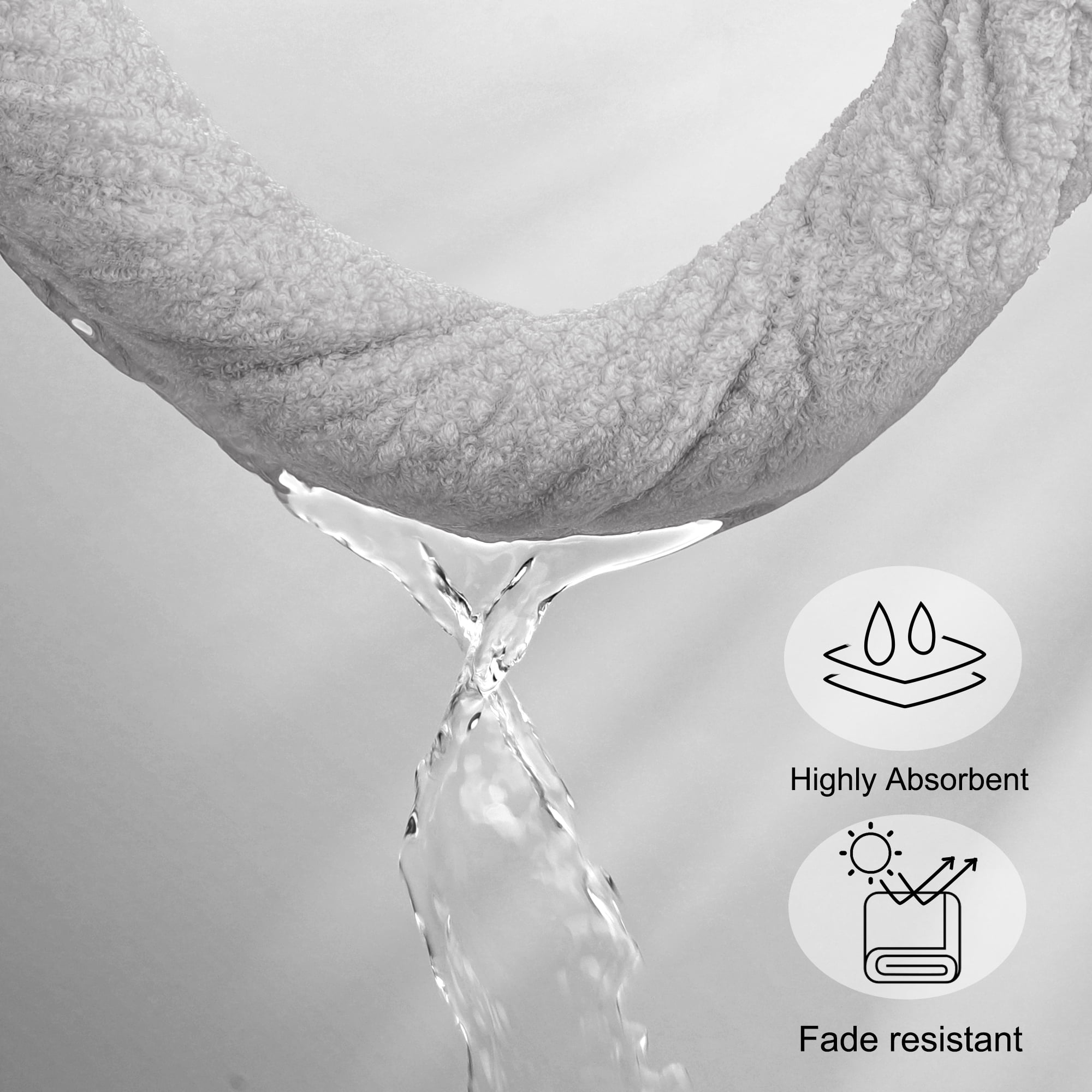 Unique Bargains Hand Towel Set 27" x 54" Soft 100% Combed Cotton 600 GSM Luxury Towels 4 Bone