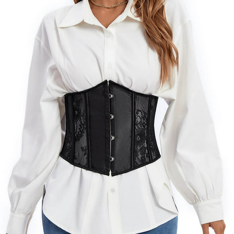 Fashion Corset Top Women Bustier Black Bodice White Corselet Short Cropped  Top Zipper (Color : White, Size : XL Code) (Black S Code) : :  Clothing, Shoes & Accessories