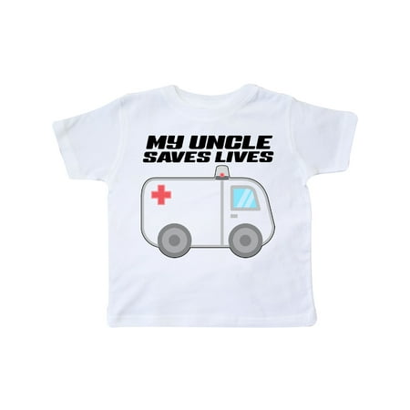 

Inktastic My Uncle Saves Lives- Ambulance Gift Toddler Boy or Toddler Girl T-Shirt