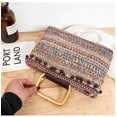 thumbnail image 3 of Granjero Gordo Bolso de mano tejido y bolsas de cosméticos, bolso de mano tejido elegante de playa de verano, bolso de hombro de 11,81 x 3,14 x 7,08 pulgadas (multicolor), 3 of 5