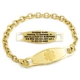 thumbnail image 1 of MedicEngraved Yellow Gold Stainless Steel Custom Medical Alert Bracelet - 5mm Oval Link, 1 of 7