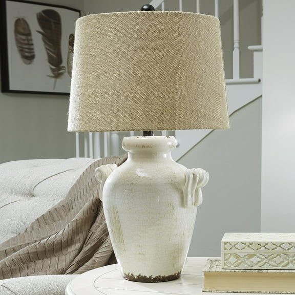Signature Design by Ashley Casual Emelda Table Lamp  Cream
