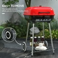 thumbnail image 6 of Outsunny 18" Portable Charcoal Grill with Wheels, Bottom Shelf and Adjustable Vents for Picnic, Camping, Backyard Cooking, Red, 6 of 10
