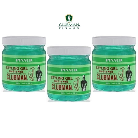 Clubman Hard to Hold Styling Gel 16 oz x 3