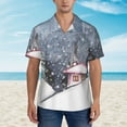 thumbnail image 4 of Balery Watercolor Winter Landscape For Christmas Print Men's Hawaiian Shirts Short Sleeve Beach Shirt Relaxed Fit Vacation Button Down Shirts-Large, 4 of 9