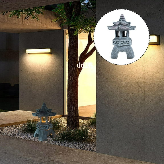 MLINS  Solar Court Lantern Garden Light Patio Powered Lamp Post Lights Outdoor Grey