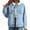Blue, variant on Women's Distressed Denim Jacket Long Sleeve Patchwork Design Loose Fit Casual Coat L Size Black