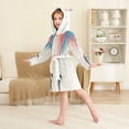 thumbnail image 4 of FORMRS Niños Bathrobe Unisex Hooded Robe Soft Plush Pajamas Sleepwear, Size 4-6T, Black Astronaut, 4 of 7