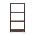 thumbnail image 3 of Furinno Rata 4-Tier Industrial Multipurpose Flat Base Shelf Display Rack with Metal Frame, Americano, 3 of 5