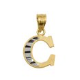 thumbnail image 1 of Precious Stars 14k Pendentif Initiale en Or Bicolore en Forme de Diamant 'C', 1 of 4